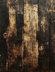 Naklejka na meble Rustic Weathered Wooden Planks with Dark Vintage Finish Texture : Generative AI