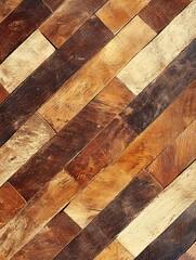 Poster - Rustic Wooden Plank Parquet Floor Texture with Warm Natural Tones : Generative AI