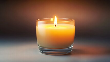 Aufkleber - Single lit candle providing soft illumination in a dimly lit room during evening hours creates a calming atmosphere. Generative AI