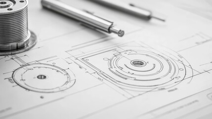 Modern High Detail Technical Drawings with Clean Background