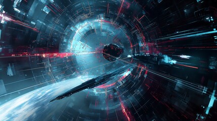 Wall Mural - futuristic technology background cyber tech wallpaper