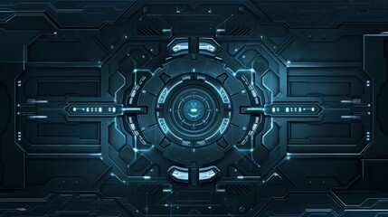 Wall Mural - futuristic technology background cyber tech wallpaper