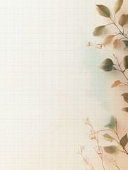 Fototapete - Elegant minimalist planner layout with subtle grid lines and botanical accents for organization and creativity. Generative AI