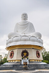 Wall Mural - big white Buddha statue at the Long Son Pagoda in Nha Trang in Vietnam in Asia