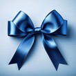 © Aqsa - blue bow isolated on white background