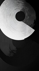 Wall Mural - Abstract Concentric Circles in Black and White