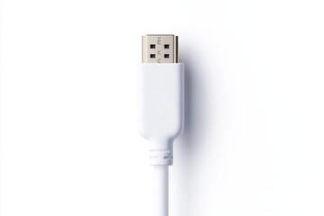 Leinwandbilder - A clean minimalist illustration of an HDMI cable with simple lines and a glowing connector, placed against a white background