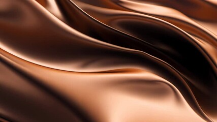 Poster - Luxurious bronze silk fabric folds close-up, abstract elegance concept