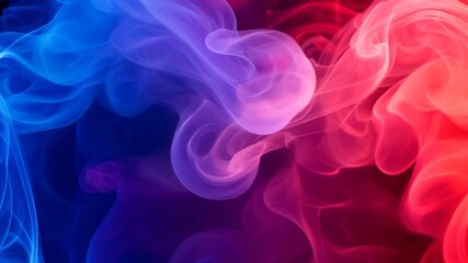Aufkleber - Vibrant swirling blue and red smoke abstract background, artistic vapor concept