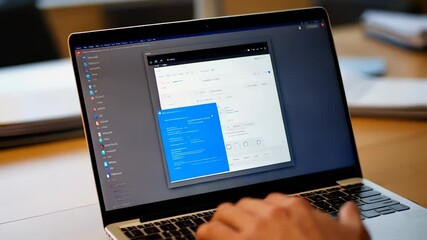 Display of a Laptop Screen with Various Applications