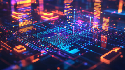 Hologram coding. The icon of the program code made of dots and lines. Coding or hacking experience. Software development and concept. Coding low-poly compound structure. Technology concept vector.