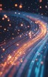 © pjjaruwan - Highspeed data transmission through fiber optic cables, glowing with bright light as they transfer vast amounts of information effortlessly