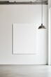 © Максим Фокин - White blank canvas on industrial wall with pendant light