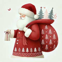 Wall Mural - santa claus with gifts