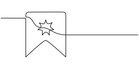 Wall Mural - a single-line drawing of a bookmark. continuous line bookmark icon. one line icon, bookmark icon in 