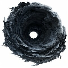 Wall Mural - swirling dark matter creating a tunnel on white background, perfect for space, universe and mystery 