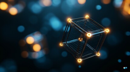 Wall Mural - futuristic network structure visualizing cloud computing concepts with abstract elements for technol