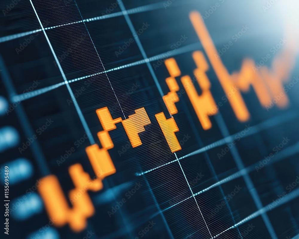 Graph Show Benchmark Stock-Illustration „Digital graph showing the impact of sector ...