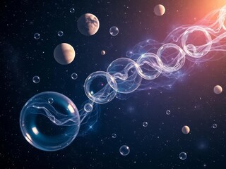 Wall Mural - the video displays a seamless loop of a galaxy in space, showcasing vibrant colors, swirling nebulae