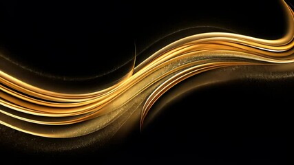 Fototapete - Dynamic gold wave video creates a sleek, modern, and radiant aesthetic