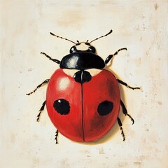 Wall Mural - Close-up of a Ladybug: A Detailed Macro Shot