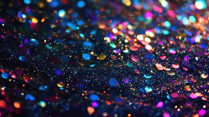 Wall Mural - colorful glitter texture background with shimmering particles reflecting light in vibrant hues for c