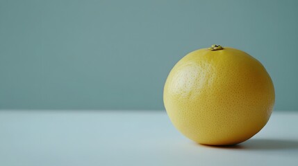 Wall Mural - A Single Ripe Yellow Grapefruit on White