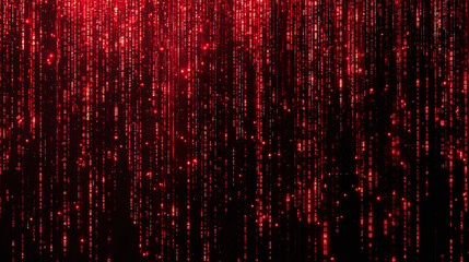 digital red matrix wall background with numbers and letters. futuristic technology binary code and c