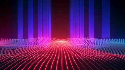 Wall Mural - purple background with a red line that stands out. the line is curved and he is moving. the backgrou