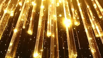 Wall Mural - series of golden cubes are suspended in the air, creating a sense of movement and energy. the cubes 