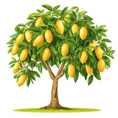 Wall Mural - mango tree isolated on white background --v 6.1 Job ID: 894aed4f-7dab-421f-958a-328c63ae9bb1