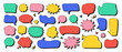 © Your Local Llamacorn - Cartoon funky speech bubbles, playful blank chat balloons in various shapes. Groovy talk balloon stickers, colorful comic style cloud bubble, empty conversation message icon vector set