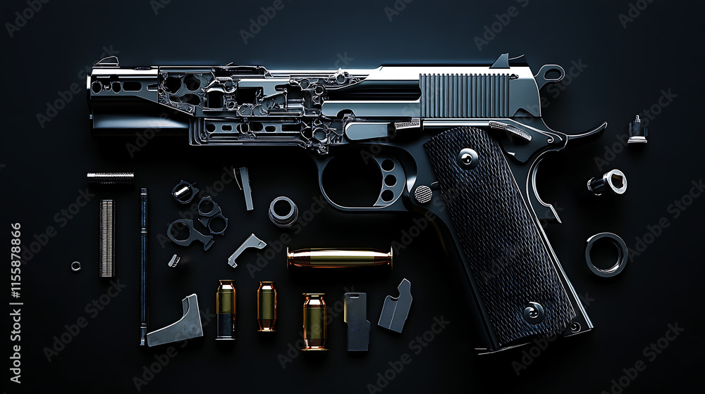 Pistol components, wallpaper, details of spare parts and components of ...