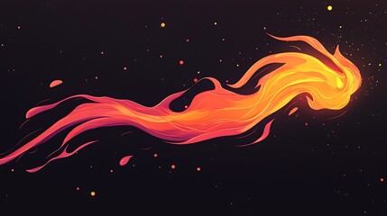 Wall Mural - illustrate a stylized flame with dynamic, jagged lines and rich gradients
