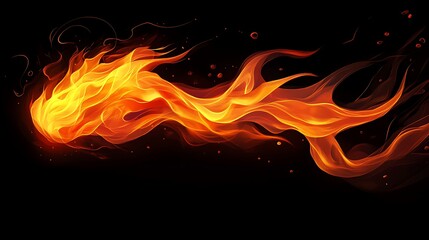 Wall Mural - illustrate a stylized flame with dynamic, jagged lines and rich gradients