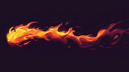 Wall Mural - illustrate a stylized flame with dynamic, jagged lines and rich gradients