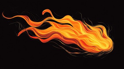 Wall Mural - illustrate a stylized flame with dynamic, jagged lines and rich gradients