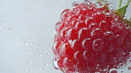 Wall Mural - A Single Raspberry Submerged In Sparkling Water