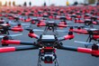 © YouraPechkin - Hundreds of drones lined up on the tarmac ready for a coordinated flight demonstration