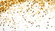 © mahamad - Golden confetti scattered on a white background, ideal for festive or party themes.
