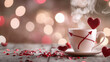 © Laura - Cupid Bow Cup with Steam in Soft Focus Valentine Background