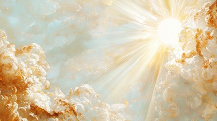Wall Mural - Heavenly tranquility baroque oil style sky celestial beauty bright atmosphere inspirational concept