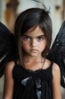 © Janis - A little girl in a black dress with angel wings