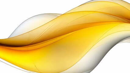 Aufkleber - Video with abstract yellow wavy background features sleek and elegant flowing lines. Luminous yellow waves create a modern and polished aesthetic for visuals. Perfect for dynamic decor, chic designs.