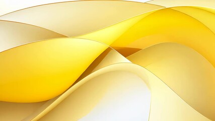 Aufkleber - Video with abstract yellow wavy background features sleek and elegant flowing lines. Luminous yellow waves create a modern and polished aesthetic for visuals. Perfect for dynamic decor, chic designs.