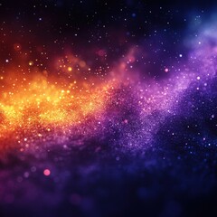 Wall Mural - Colorful galaxy with orange and blue stars