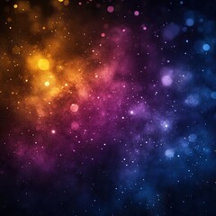 Wall Mural - Colorful galaxy with purple, orange, and blue stars