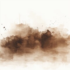 Wall Mural - Painting of a brown cloud with white clouds in the background