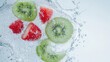 © Business Image - Refreshing burst of fresh fruits and water splash for spring designs
