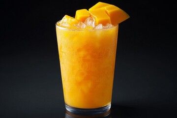 Wall Mural - Mango Juice in a Glass with Ice